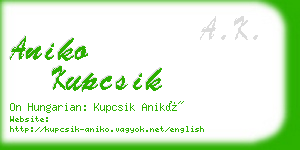 aniko kupcsik business card